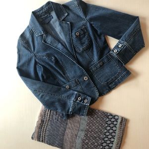 Fitted Denim Blazer/Jacket, Size Small